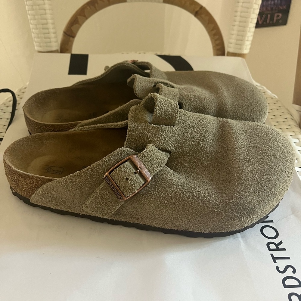 Birkenstock Boston Soft Footbed Suede Leather